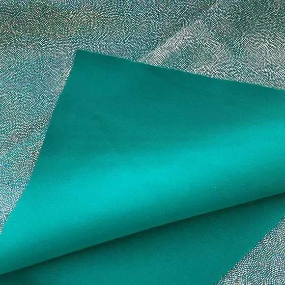 Spandex Fabric Stretch Emerald Blue Dance Skate Gymnastics Pageant Cheer Twirl - Picture 4 of 6